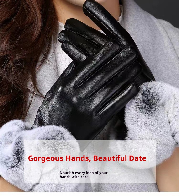 boy Boy Boy Men's Adult Windproof Rainproof Cycling Touchscreen Fashion Leather Five-Finger Autumn Winter Season Warm Thickened_voghion.com