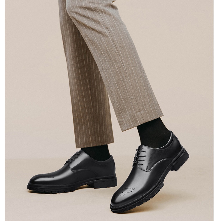 Voyage Men's 2022 Autumn Winter New Business Formal Derby Casual Leather Brogue Height Increasing British Groom Wedding Shoes_voghion.com