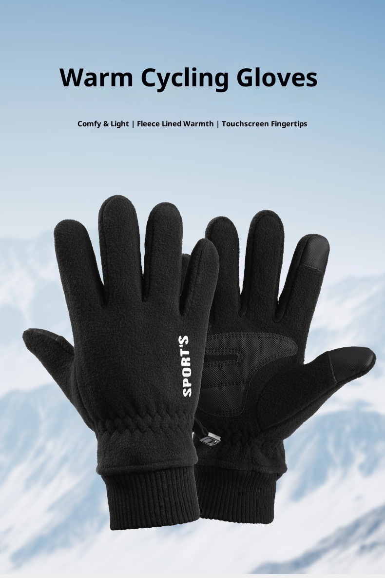 boy Boy Boy Warm Double-Sided Fleece Outdoor Non-Slip Cycling Men Winter Touchscreen Gloves Windproof Cuff Cold-Proof_voghion.com