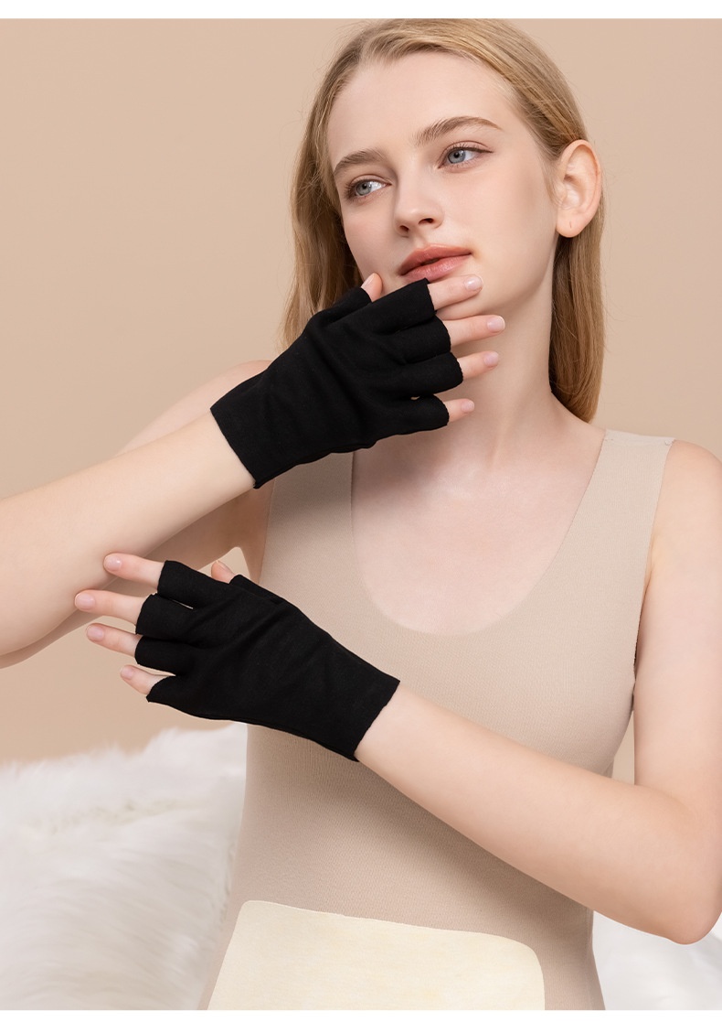 boy Boy Boy Warm Half-Finger Gloves For Women, Thermal German Velvet Wool Silk Touchscreen Autumn Winter Fingerless Student Men_voghion.com