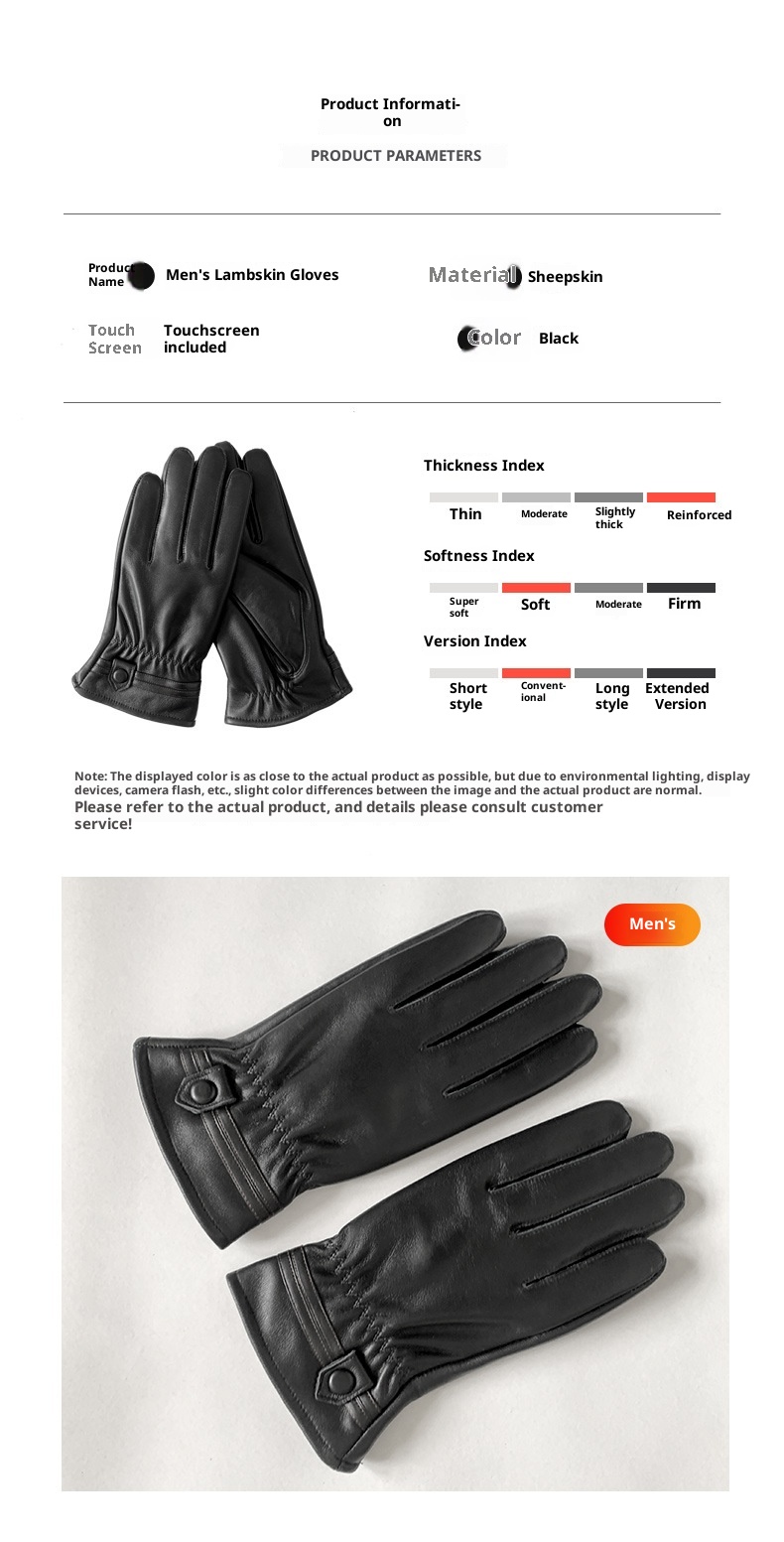 Guanti da uomo in vera pelle, invernali, caldi, foderati in pile, spessi, da motociclista, sottili, in pelle di pecora, da uomo_voghion.com