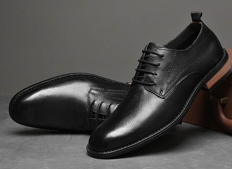 Voyage 2022 Autumn Formal Casual Business Soft Leather Men's British Style Groom Wedding Derby Shoes Men_voghion.com