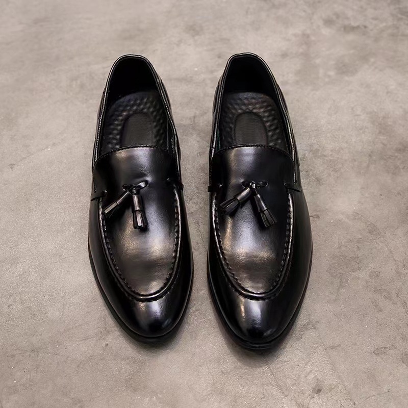 WalkPrime WalkPrime Tassel Loafers Men Pointed Toe European American British Slip-On Men's Casual Leather Shoes 2023 New Trendy Moccasins_voghion.com