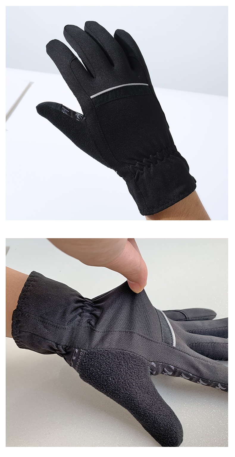 boy Boy Boy Winter Warm Fleece-Lined Silicone Non-Slip Gloves For Electric Bike Riding, Mountaineering, Men's Sports Touchscreen_voghion.com