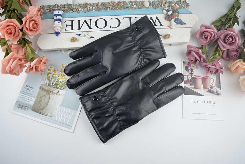 boy Boy Boy Men's Adult Windproof Rainproof Cycling Touchscreen Fashion Leather Five-Finger Autumn Winter Season Warm Thickened_voghion.com