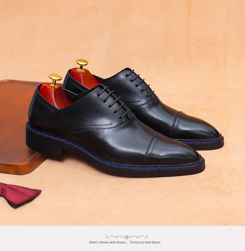 Voyage Dreigelenk-Oxford-Schnürschuhe aus echtem britischem Leder für Herren_voghion.com