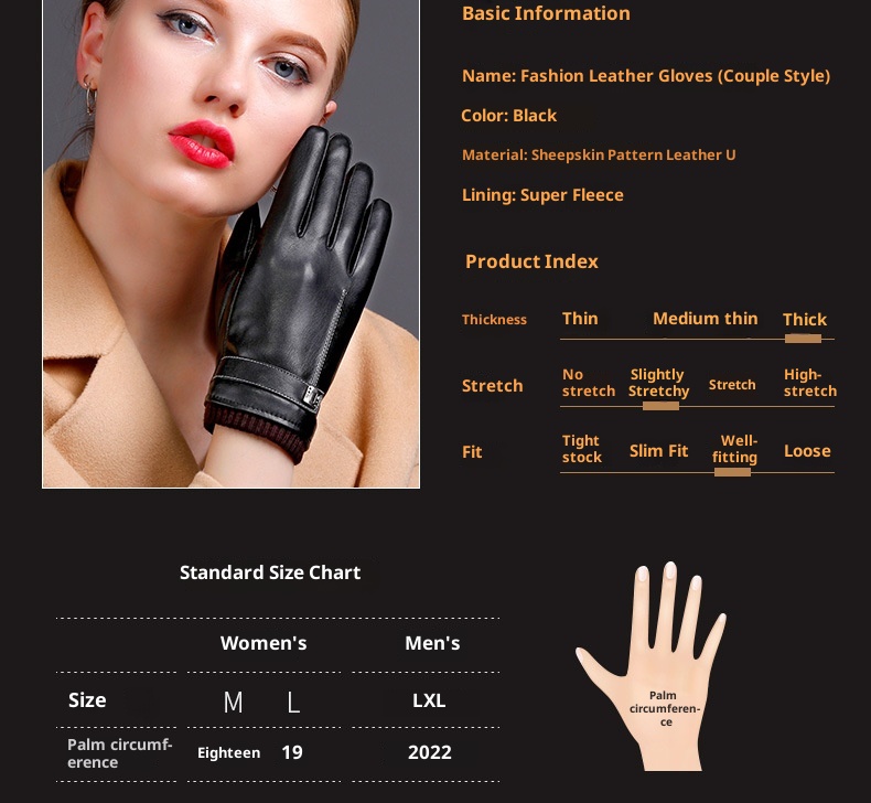 Damen-Fleecehandschuhe für Herbst/Winter, gefüttert, dick und warm, Paar-Stil, Touchscreen-kompatibel, für E-Bikes, neue Lederhandschuhe_voghion.com