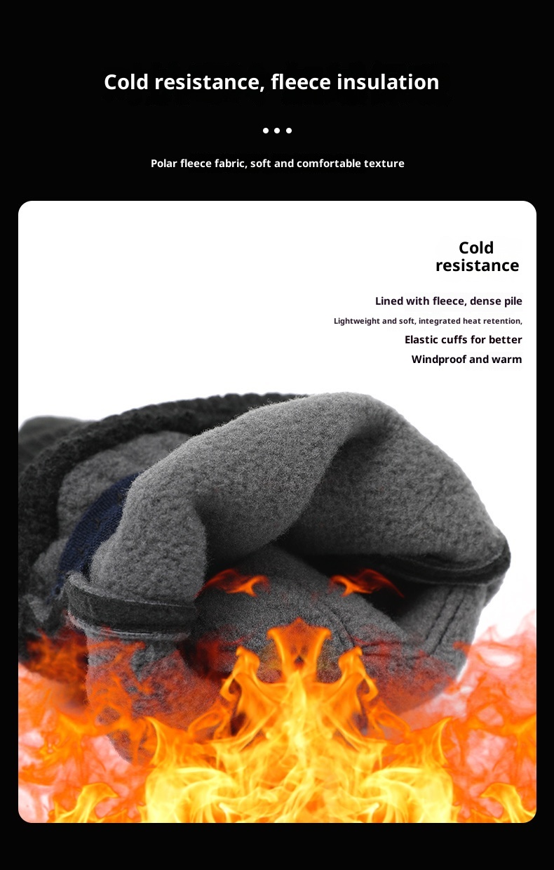 boy Boy Boy Warm Double-Sided Fleece Outdoor Non-Slip Cycling Men Winter Touchscreen Gloves Windproof Cuff Cold-Proof_voghion.com