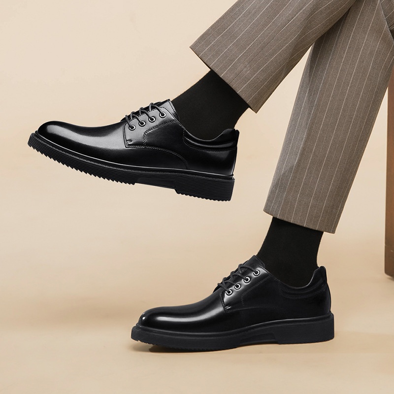 Voyage Autumn Winter New Formal Leather Men's Business Dad Height Increasing Casual Derby Groom Wedding Shoes_voghion.com
