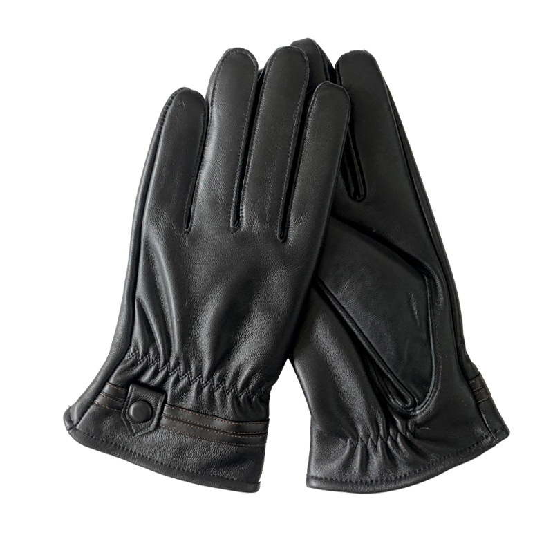 Guanti da uomo in vera pelle, invernali, caldi, foderati in pile, spessi, da motociclista, sottili, in pelle di pecora, da uomo_voghion.com