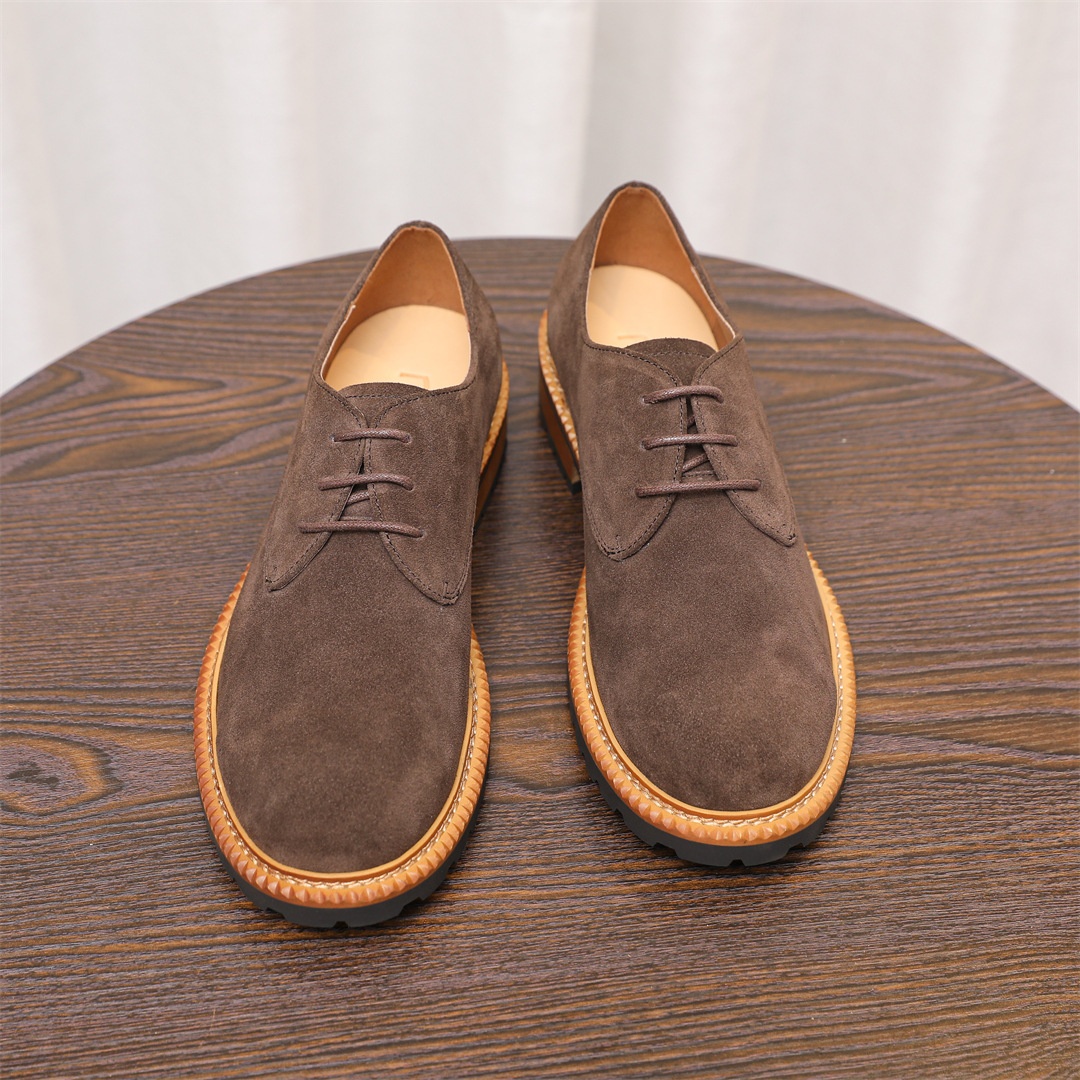 Voyage 2025 New Men's Low-top Derby Casual Large Leather Suede Comfortable Breathable Cowhide Single Shoes For Men_voghion.com