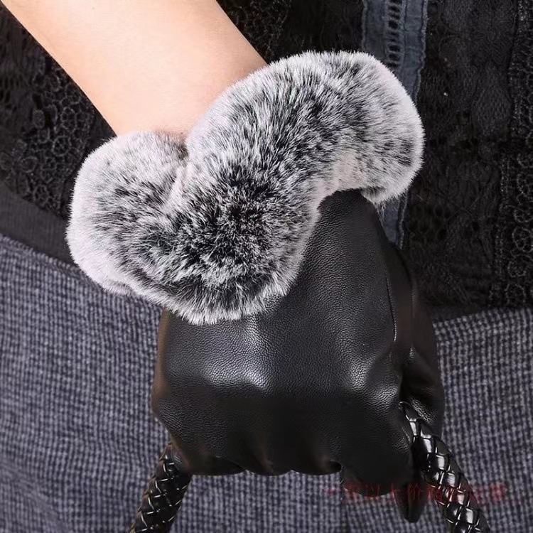 boy Boy Boy Men's Adult Windproof Rainproof Cycling Touchscreen Fashion Leather Five-Finger Autumn Winter Season Warm Thickened_voghion.com