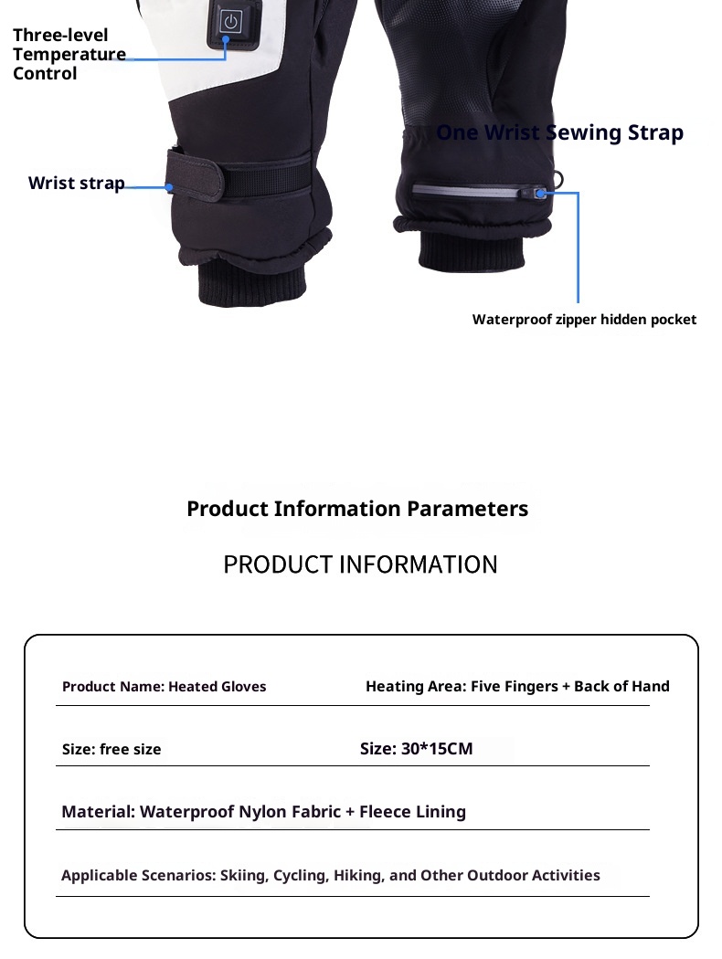 boy Boy Boy Heated Gloves For Skiing Men's Cycling Thickened Warm Windproof Cold-Proof Touchscreen Outdoor Winter_voghion.com