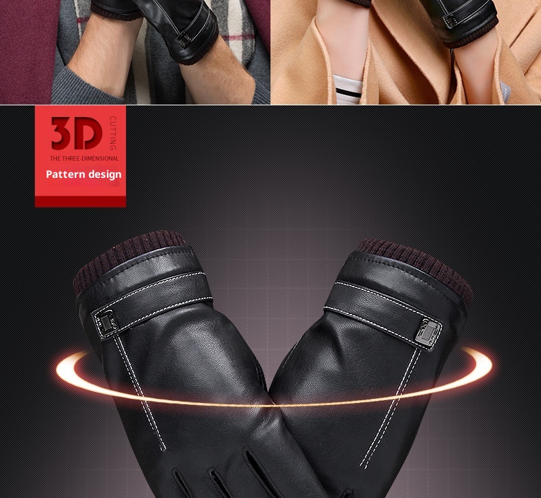 Damen-Fleecehandschuhe für Herbst/Winter, gefüttert, dick und warm, Paar-Stil, Touchscreen-kompatibel, für E-Bikes, neue Lederhandschuhe_voghion.com