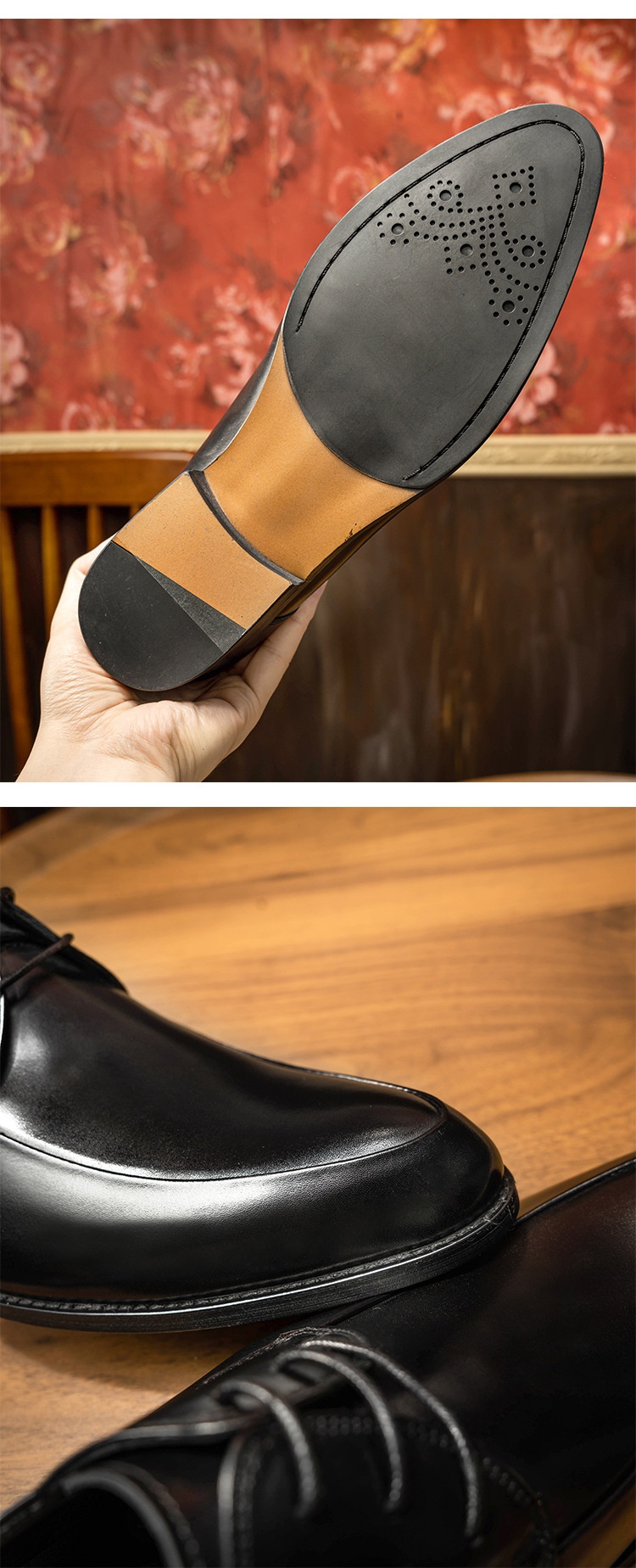 Scarpe da sposa da uomo Voyage Business Formale Derby in pelle con lacci a punta in vacchetta, stile coreano alla moda_voghion.com