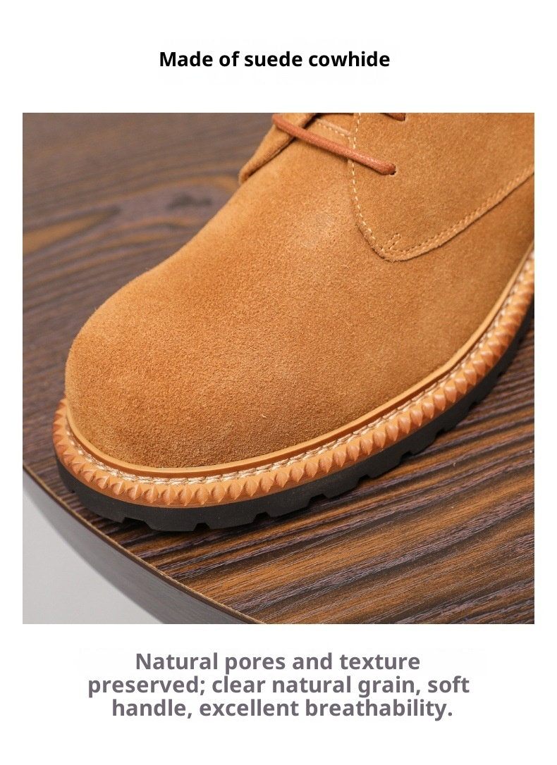 Voyage 2025 New Men's Low-top Derby Casual Large Leather Suede Comfortable Breathable Cowhide Single Shoes For Men_voghion.com