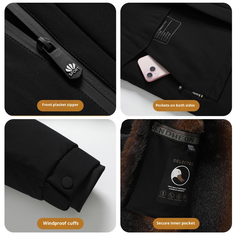 Giacca invernale da uomo di mezza età, stile nuovo, 50-60 anni, con fodera interna staccabile, in piumino spesso, foderato in pile, cappotto da papà_voghion.com