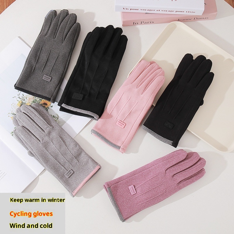 boy Boy Boy Winter Warm Men And Women Fleece-Lined Thermal Cold-Proof Touchscreen For Cycling Driving Outdoor Sports Derong Cotton_voghion.com