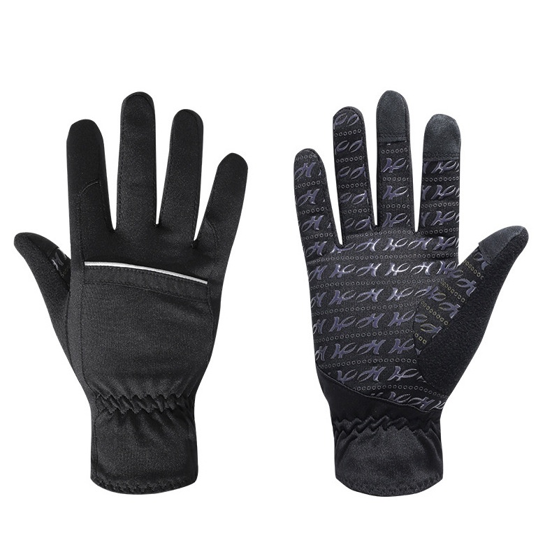 boy Boy Boy Winter Warm Fleece-Lined Silicone Non-Slip Gloves For Electric Bike Riding, Mountaineering, Men's Sports Touchscreen_voghion.com