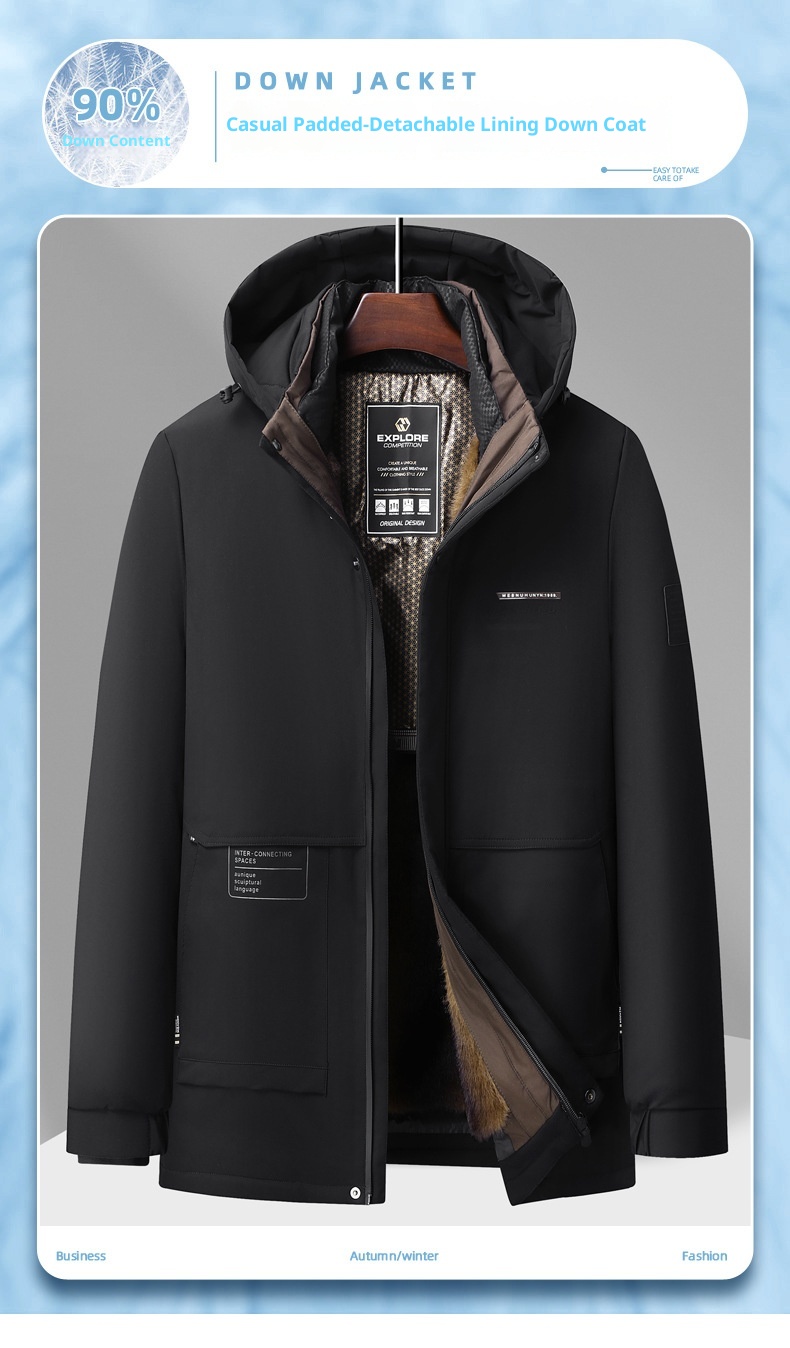 Giacca invernale da uomo di mezza età, stile nuovo, 50-60 anni, con fodera interna staccabile, in piumino spesso, foderato in pile, cappotto da papà_voghion.com