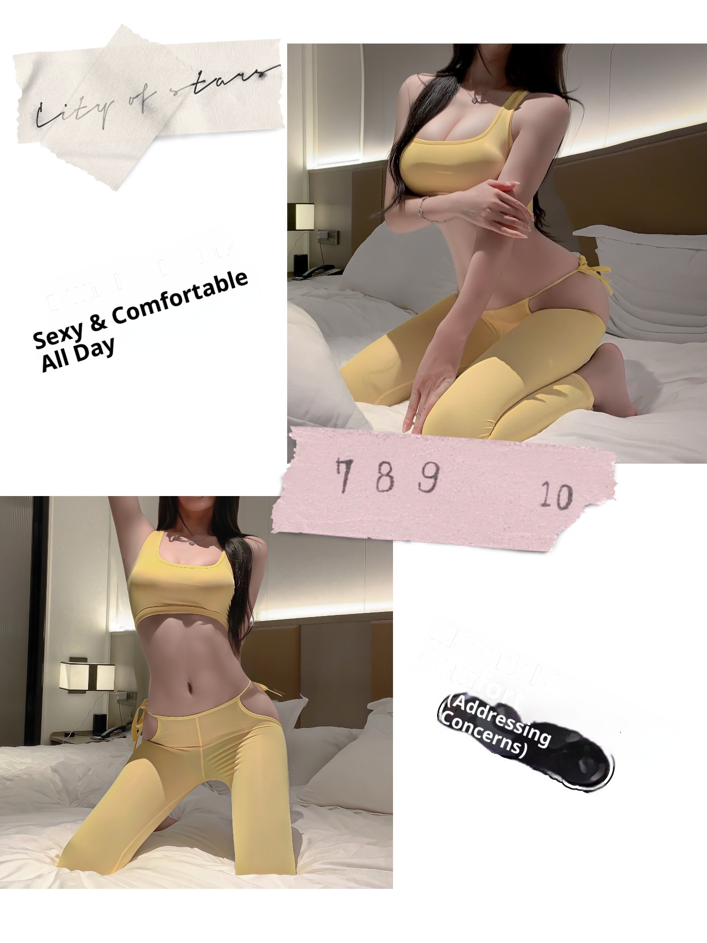Eros Lab Sexy Lingerie Thin Tight Slimming Leg Tummy Control Hip Lift Yoga Nude Feel Tranparent Silky Lace-up Skinny_voghion.com