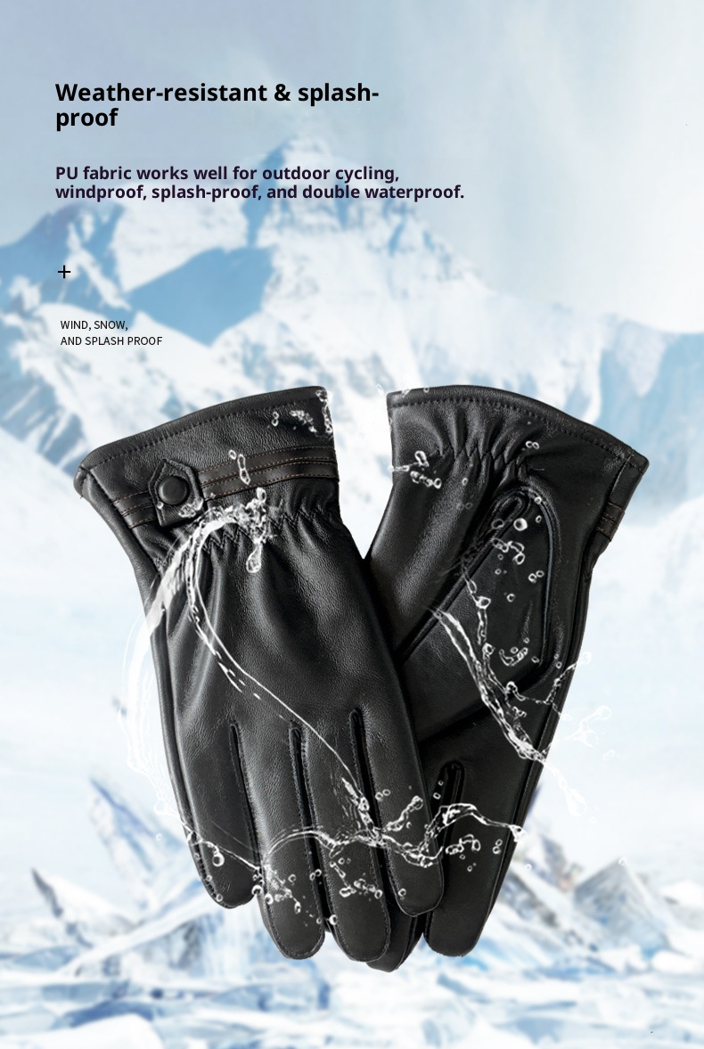 Guanti da uomo in vera pelle, invernali, caldi, foderati in pile, spessi, da motociclista, sottili, in pelle di pecora, da uomo_voghion.com