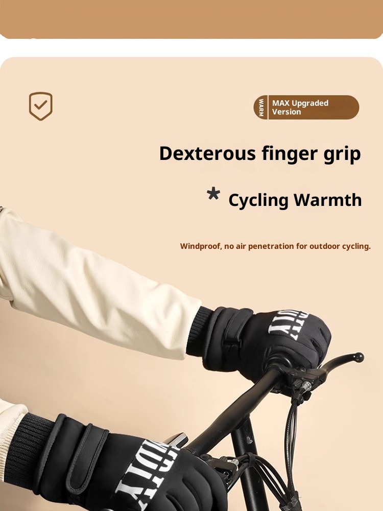 Guanti da sci per bici elettrica, caldi, invernali, spessi, impermeabili, antivento, a prova di freddo, per bambini, autunno_voghion.com
