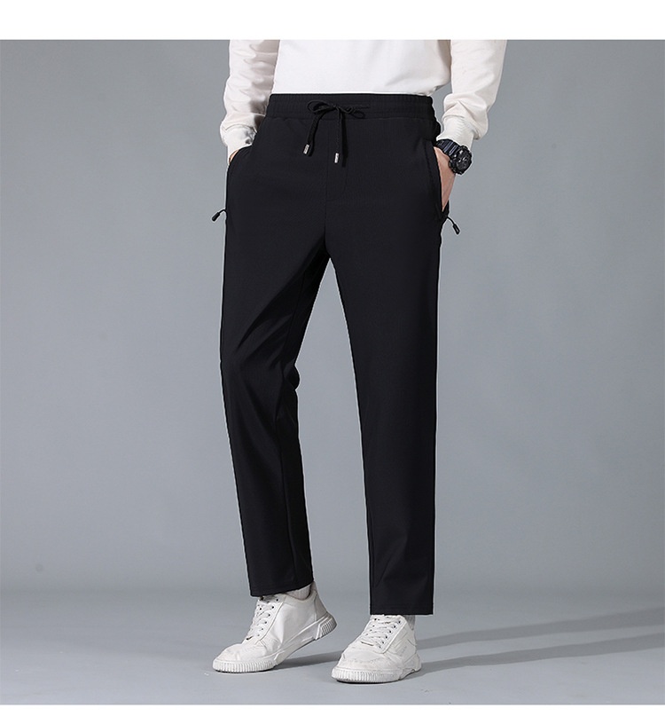 boy FICAKLON Spring Autumn Pants For Men, Middle-aged Men's Sports Elastic Waist, Casual Pants, Comfortable And Versatile_voghion.com