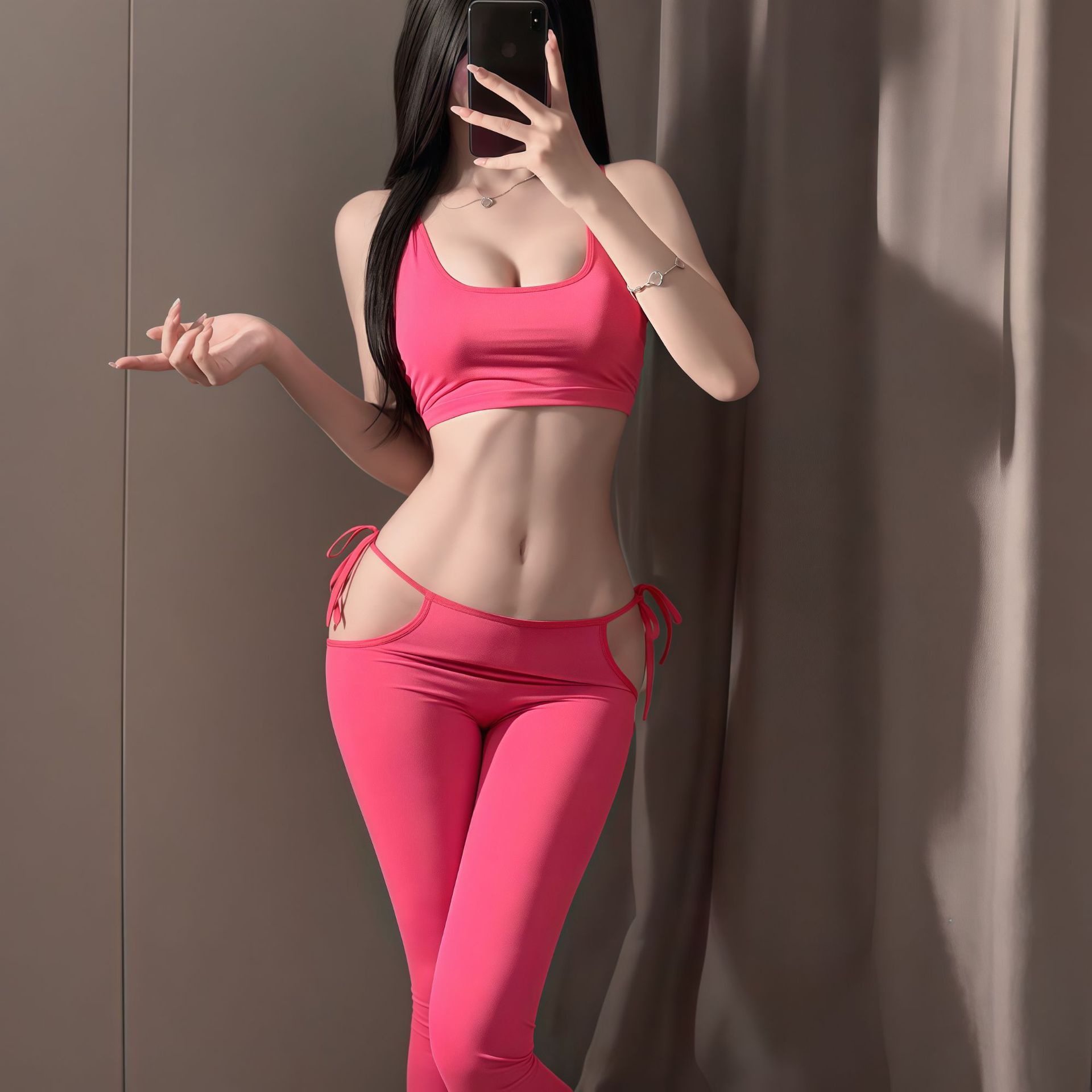 Eros Lab Sexy Lingerie Thin Tight Slimming Leg Tummy Control Hip Lift Yoga Nude Feel Tranparent Silky Lace-up Skinny_voghion.com