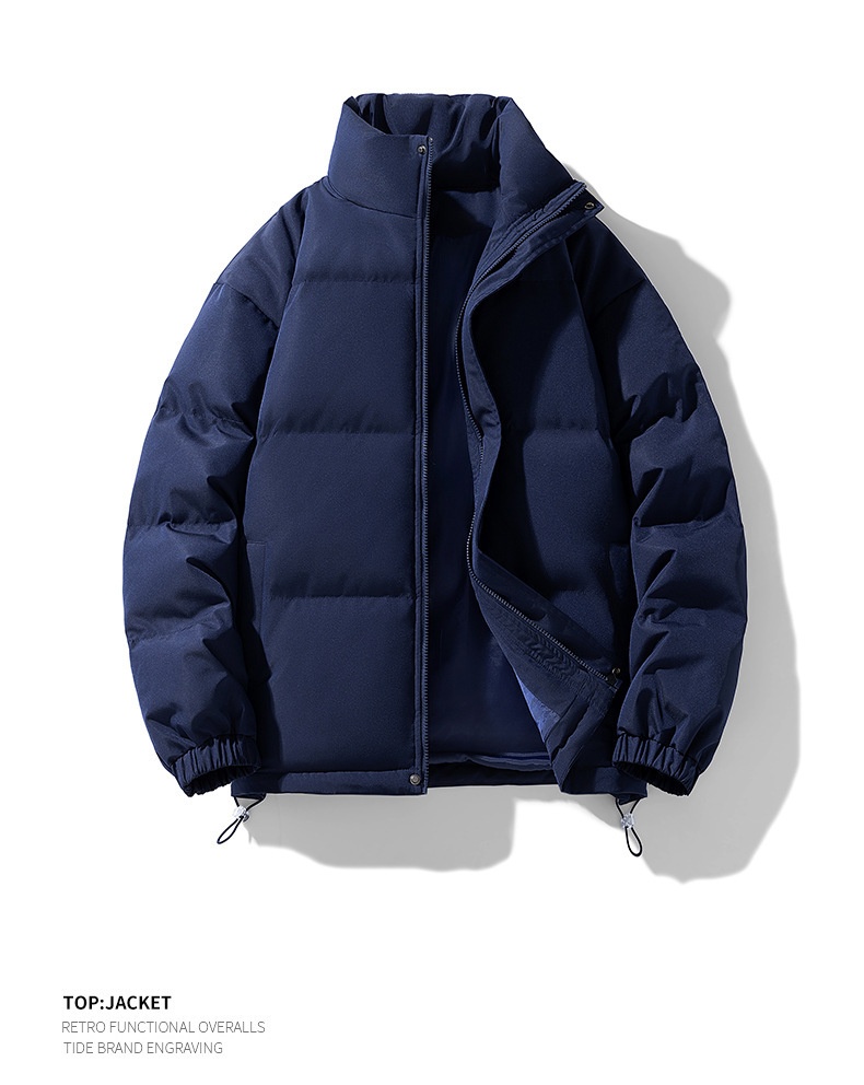 Giacca imbottita in cotone con collo alto tinta unita per uomo e donna 2024, nuova giacca invernale ispessita, calda e alla moda, casual, da coppia_voghion.com