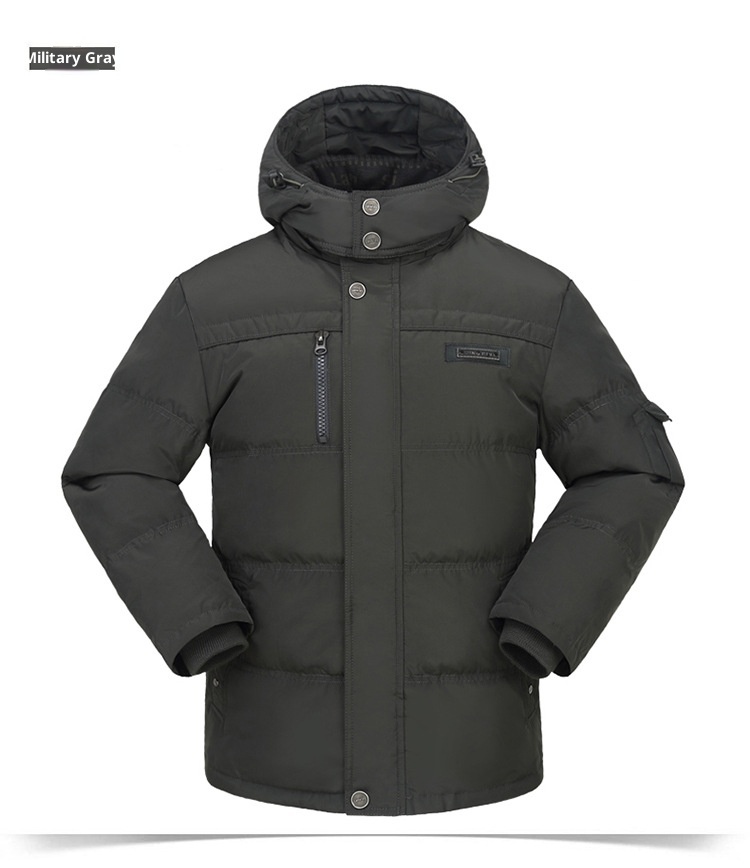 Veste pour homme d'âge mûr et senior avec col amovible, doudoune épaisse et décontractée pour l'hiver, style grand-père, grande taille._voghion.com