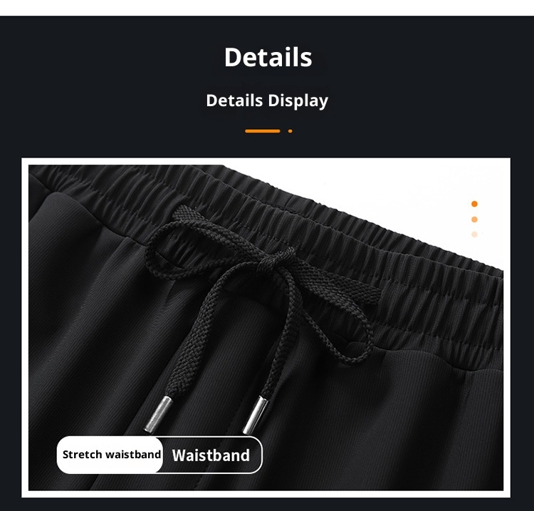 boy FICAKLON Spring Autumn Pants For Men, Middle-aged Men's Sports Elastic Waist, Casual Pants, Comfortable And Versatile_voghion.com