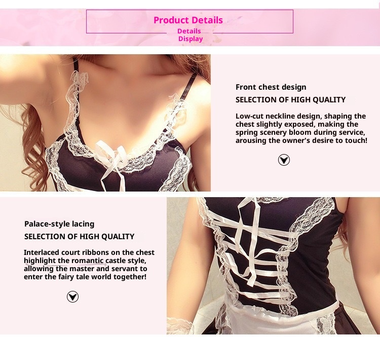 Eros Lab Foreign Trade Source European And American New Style Lierie Maid Costume Cute Camisole Short Skirt Sexy Set_voghion.com