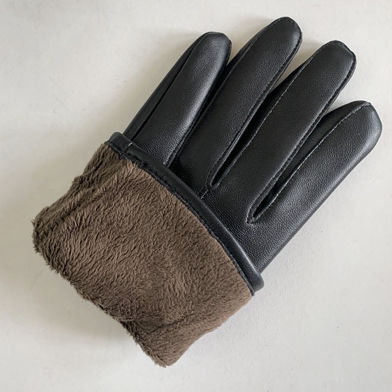 Guanti da uomo in vera pelle, invernali, caldi, foderati in pile, spessi, da motociclista, sottili, in pelle di pecora, da uomo_voghion.com