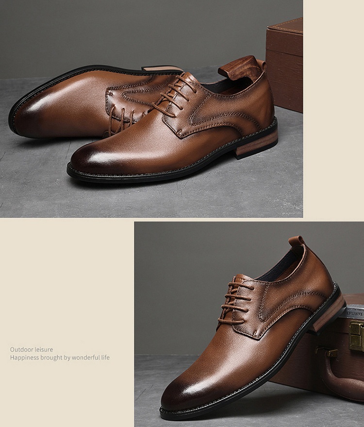 Voyage 2022 Autumn Formal Casual Business Soft Leather Men's British Style Groom Wedding Derby Shoes Men_voghion.com