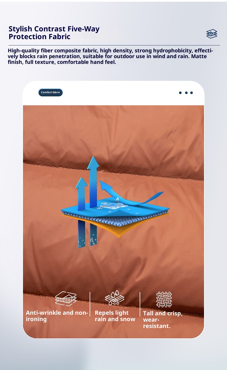 boy Men's Thickened Goose Winter New Color-Block Fashion Short Puffer Youth North Down Jacket Coat_voghion.com