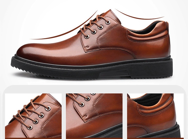 Voyage Autumn Winter New Formal Leather Men's Business Dad Height Increasing Casual Derby Groom Wedding Shoes_voghion.com