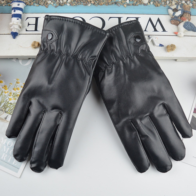 boy Boy Boy Men's Adult Windproof Rainproof Cycling Touchscreen Fashion Leather Five-Finger Autumn Winter Season Warm Thickened_voghion.com