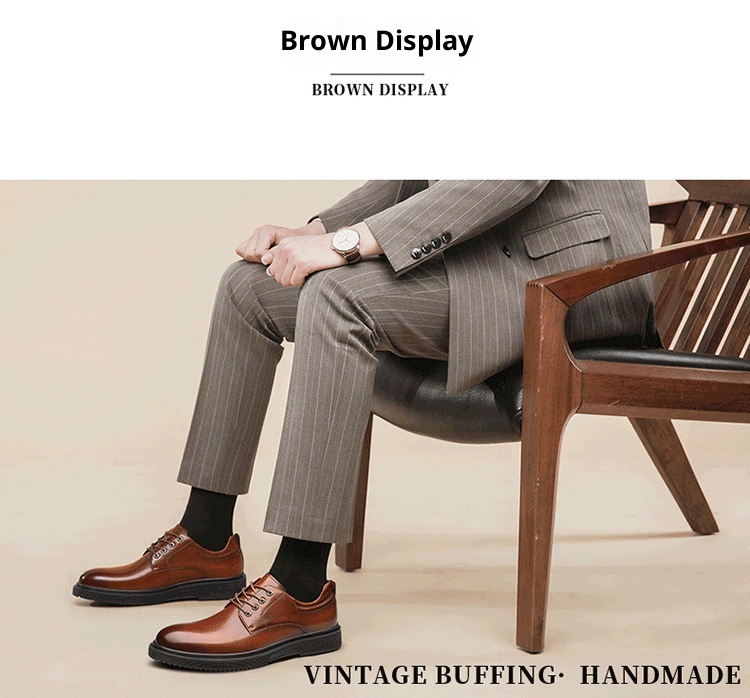 Voyage Autumn Winter New Formal Leather Men's Business Dad Height Increasing Casual Derby Groom Wedding Shoes_voghion.com