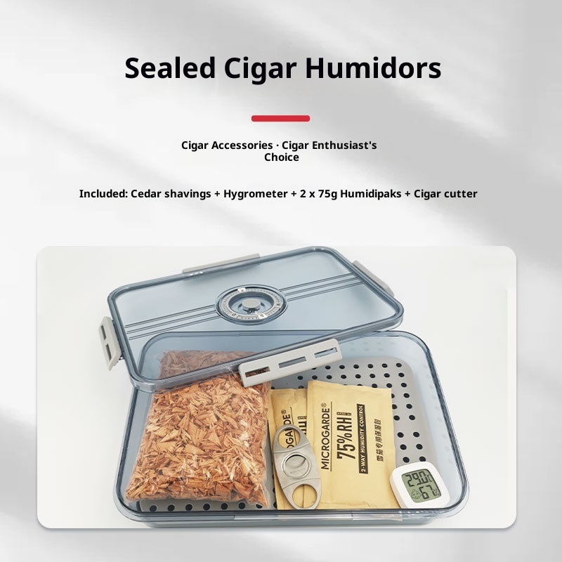 Lillian Daily Use Cigar Humidor Tray Divider Plastic Humidifier Constant Humidity Box Snap Moisture-proof Insect-proof Aged_voghion.com