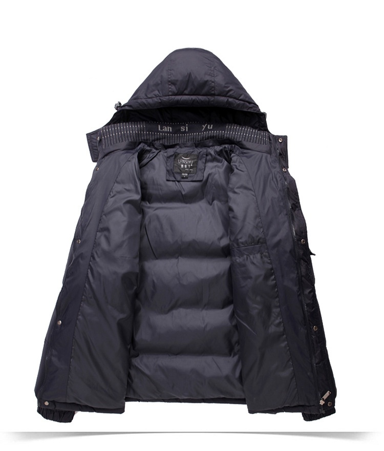 Veste pour homme d'âge mûr et senior avec col amovible, doudoune épaisse et décontractée pour l'hiver, style grand-père, grande taille._voghion.com