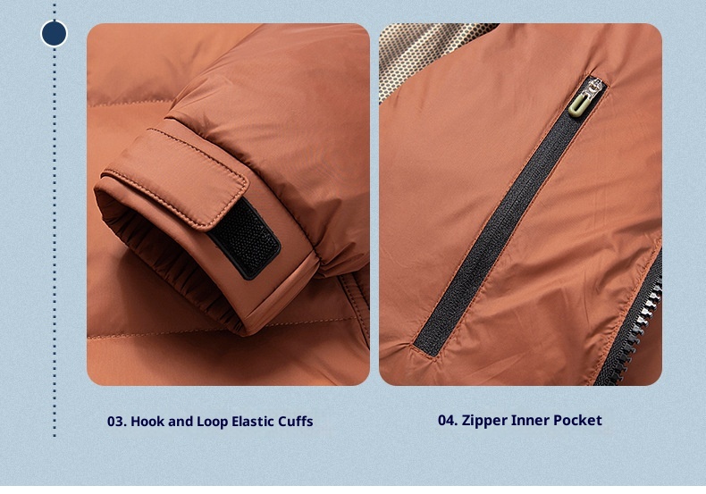 boy Men's Thickened Goose Winter New Color-Block Fashion Short Puffer Youth North Down Jacket Coat_voghion.com