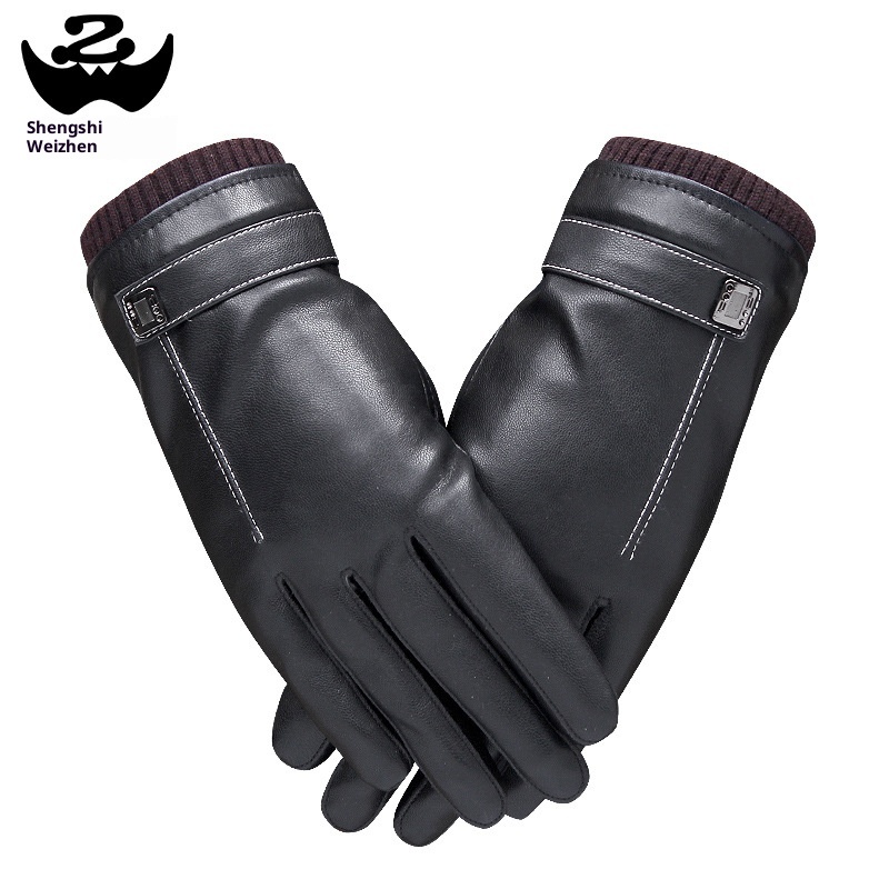 Damen-Fleecehandschuhe für Herbst/Winter, gefüttert, dick und warm, Paar-Stil, Touchscreen-kompatibel, für E-Bikes, neue Lederhandschuhe_voghion.com