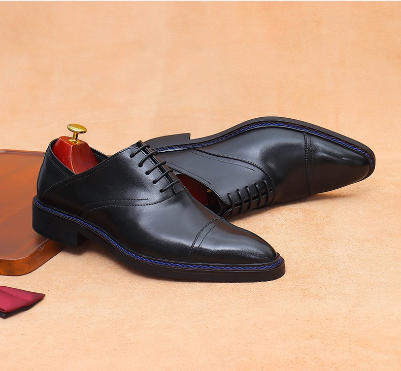 Voyage Dreigelenk-Oxford-Schnürschuhe aus echtem britischem Leder für Herren_voghion.com