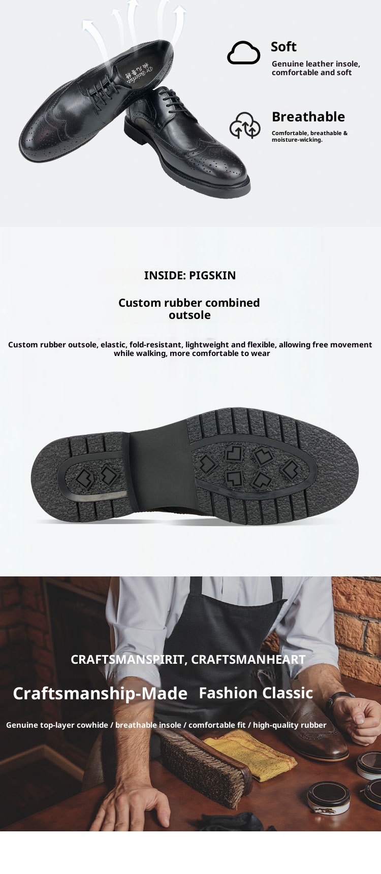 Voyage First Layer Soft Sole Business Formal Brogue Carved British Retro Small Round Toe Men's Cowhide Wedding Shoes_voghion.com