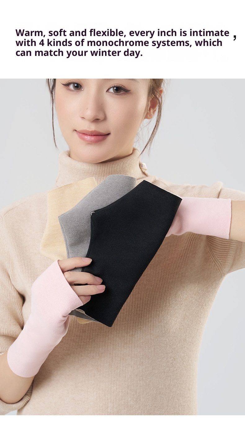 boy Boy Boy Cationic Gloves Half Palm Touch Screen Warmth Fingerless Cold Protection Autumn Winter Versatile Unisex Driving Office_voghion.com