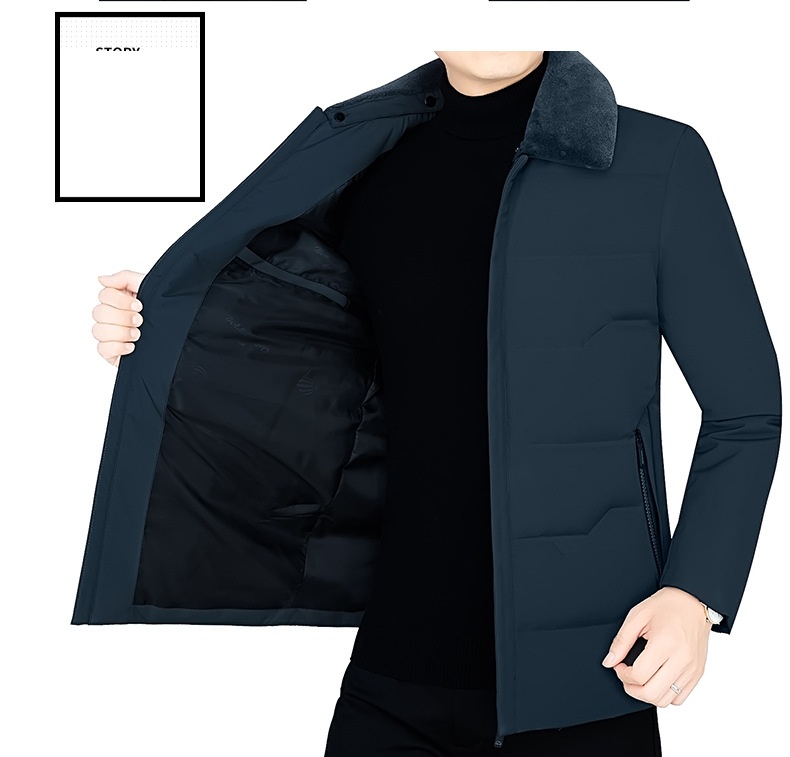 boy New 90 White Duck Down Jacket For Men, Short Winter Coat With Thickened Wool Collar, Wholesale Available_voghion.com