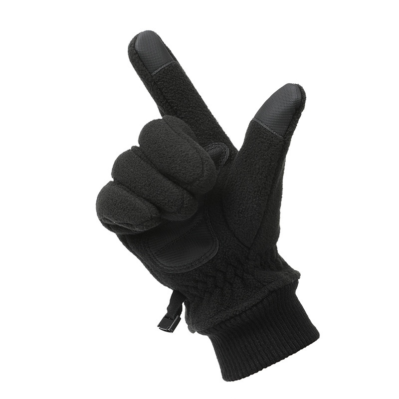 boy Boy Boy Warm Double-Sided Fleece Outdoor Non-Slip Cycling Men Winter Touchscreen Gloves Windproof Cuff Cold-Proof_voghion.com