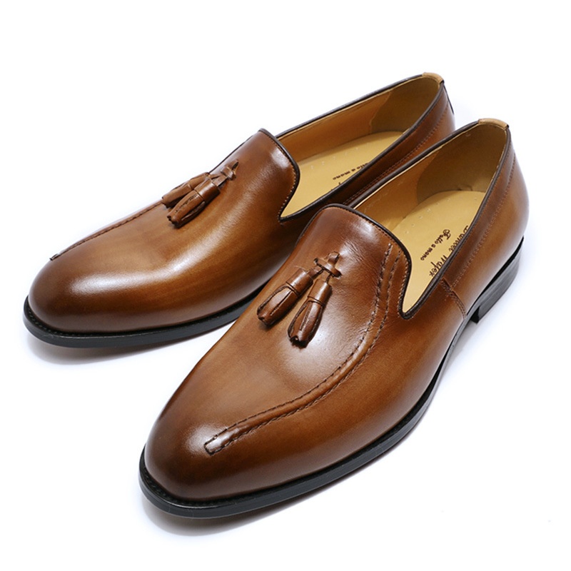 WalkPrime WalkPrime Genuine Tassel Loafers Slip-On British Retro Business Casual Shoes Men Breathable Pure Leather_voghion.com