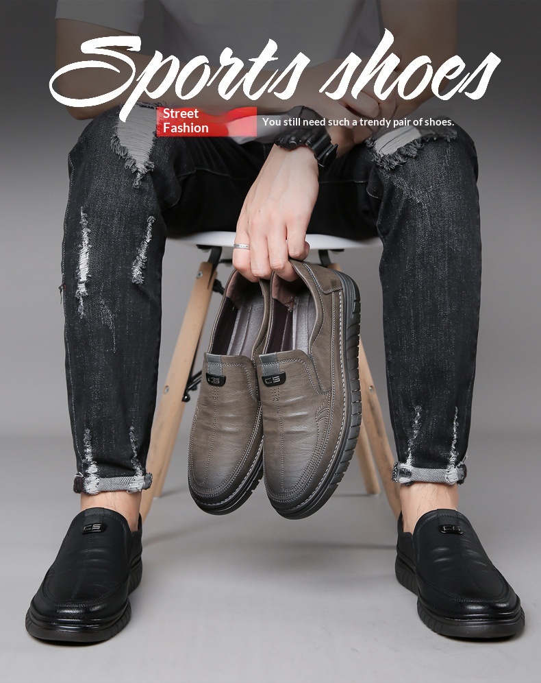 Voyage Voyage New Leather Cowhide Business Loafers Casual Men's Soft Sole Non-Slip Lazy Shoes_voghion.com